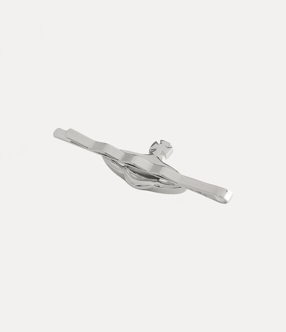 Vivienne Westwood Mini Bas Relief Tie Clip in Silver-tone